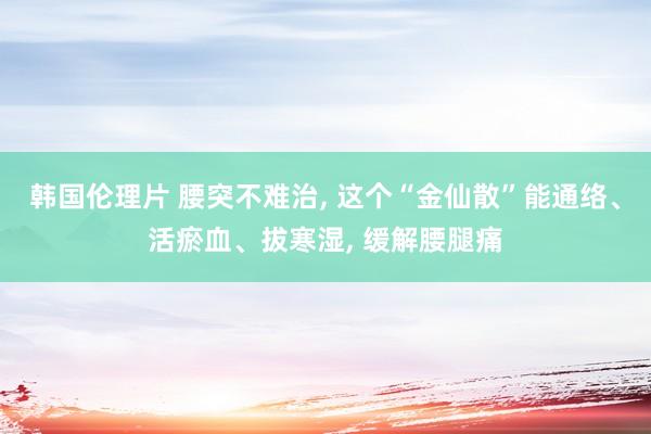 韩国伦理片 腰突不难治, 这个“金仙散”能通络、活瘀血、拔寒湿, 缓解腰腿痛